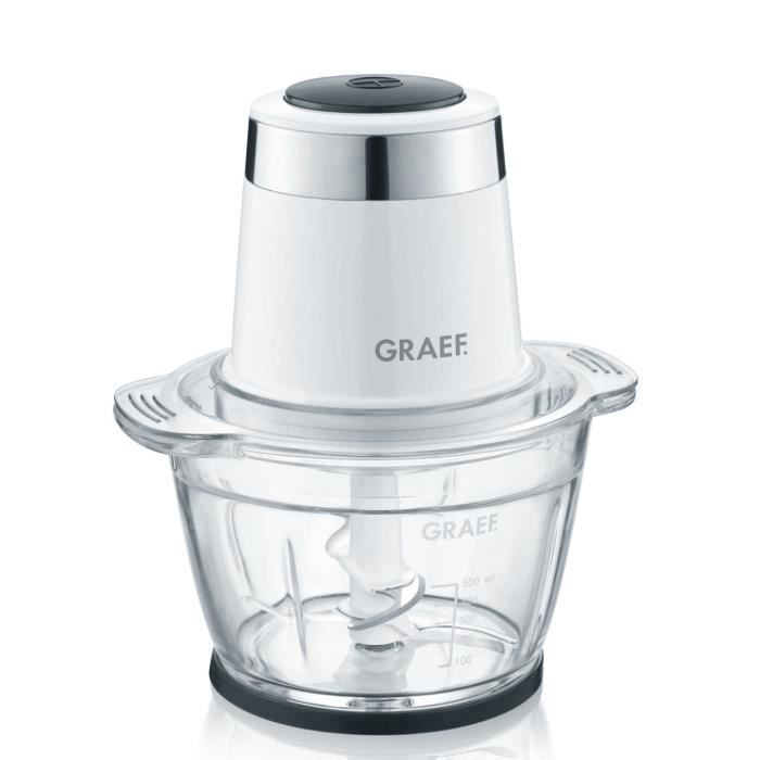 Graef CH501EU, 1 L, Blanc, Verre, Acier inoxydable, boutons, 500 W