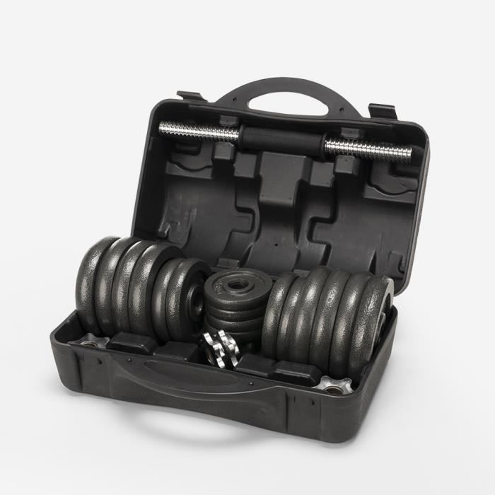 Paire d'haltères de musculation avec étui 30kg Hercules L
