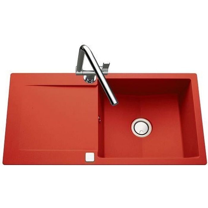 Évier granit rouge Luisina EPURE 1 grand bac 1 égouttoir Rouge