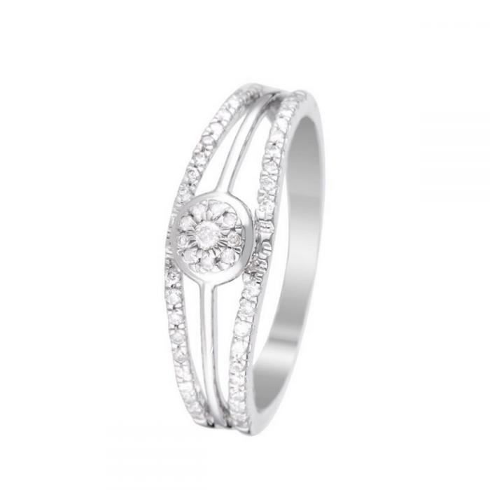 Bague Or Blanc ''ÂMES ENLACÉES'' Diamants 0,17/46