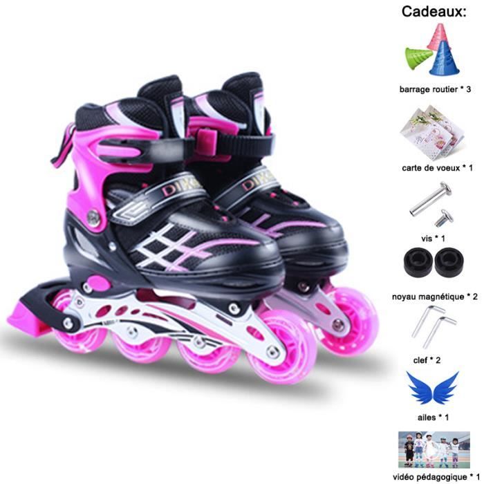 Rollers En Ligne Réglable- Roller In Line Enfants- Patins à Roulettes- Cadeaux 7pcs