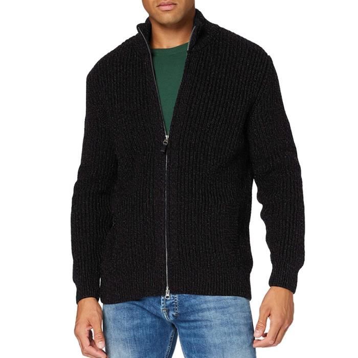 Veste Pull zippée Noire Homme Superdry Cardigan