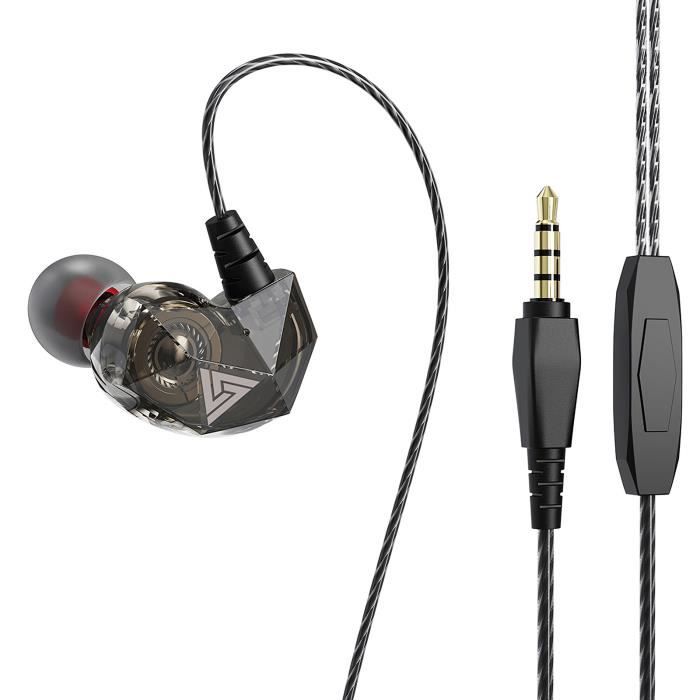 QKZ-AK2-Écouteurs Intra-Auriculaires Filaires Sport-Noir