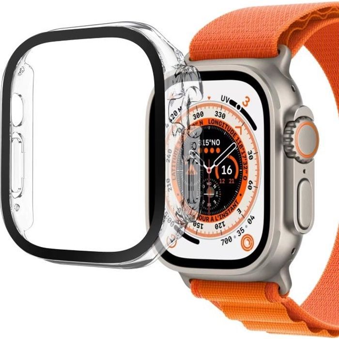 Coque compatible Apple Watch ULTRA 49mm - Protection rigide étui transparent écran verre trempé Phonillico®