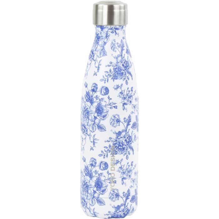 YOKO DESIGN - Bouteille isotherme Toile de Jouy Bleue