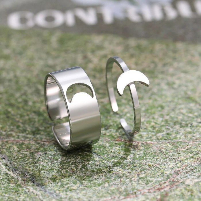 Bague Cœur Acier Inoxydable – Argenté – Taille 54 (USA 7) – Cadeau Femme – Budget Beauté