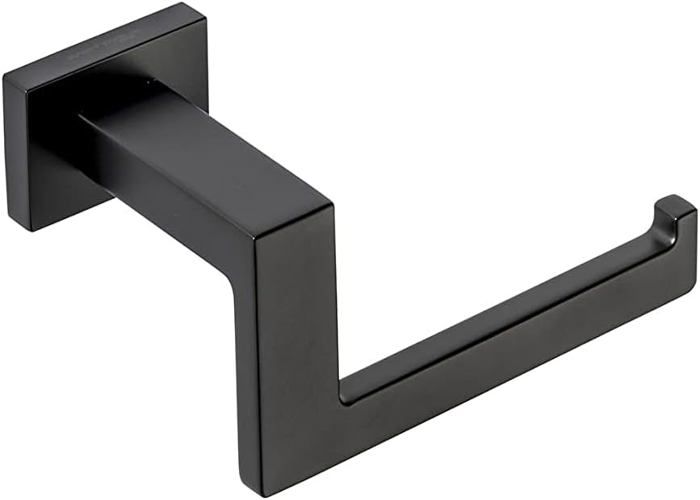 Porte-Papier Toilette Mural Noir Mat - Acier Inoxydable 304 - Support Rouleaux Géants