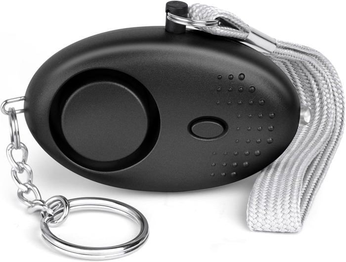 140DB Alarme de Poche Alarme Personnelle Porte Cle Alarme Portative Alarme de Sécurité durgence avec Lumières LED Porte Clé