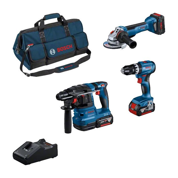 Akku combo Kit Gsb 18v 45 Gws 18v 10 Gbh 18v 22 blau 2x Li ionen Ak - vue 2