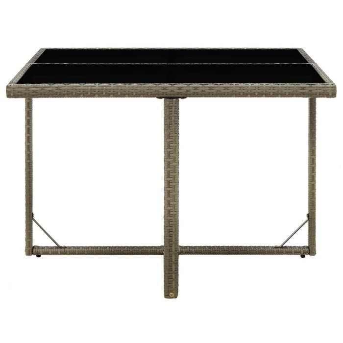 Table de jardin - mango - pour 2 personens - Gris 109x107x74 cm - Résine tressée et verre TT5