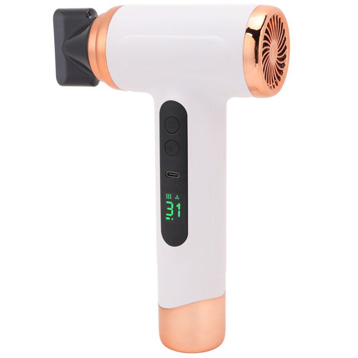 OMABETA sèche-cheveux portable Sèche-cheveux sans fil 15000mAh sèche-cheveux rechargeable USB portable informatique pack Blanc