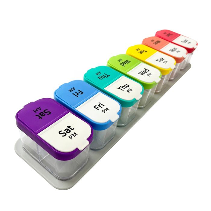 MEDIDOS Soft Touch Boîte Médicaments Rouge/Bleu | Pratique main image 0