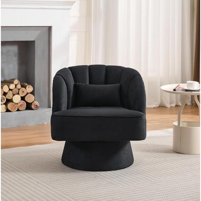 Fauteuil - PROMIRACAL - PROMIRACAL - Velours pivotant 360° silencieux - Support 136 kg - Patins antidérapants