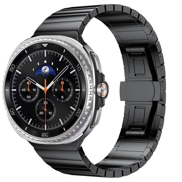 Stravo Bracelet montre acier inoxydable business compatible Samsung Galaxy Watch 9/8 40/44 mm Watch 8 Classic 46 mm – Noir