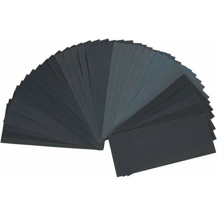 Papier De Verre Abrasif Lot De 10 Feuilles Grains Mixtes 800 à 2000 - Sec/Humide 230x280mm