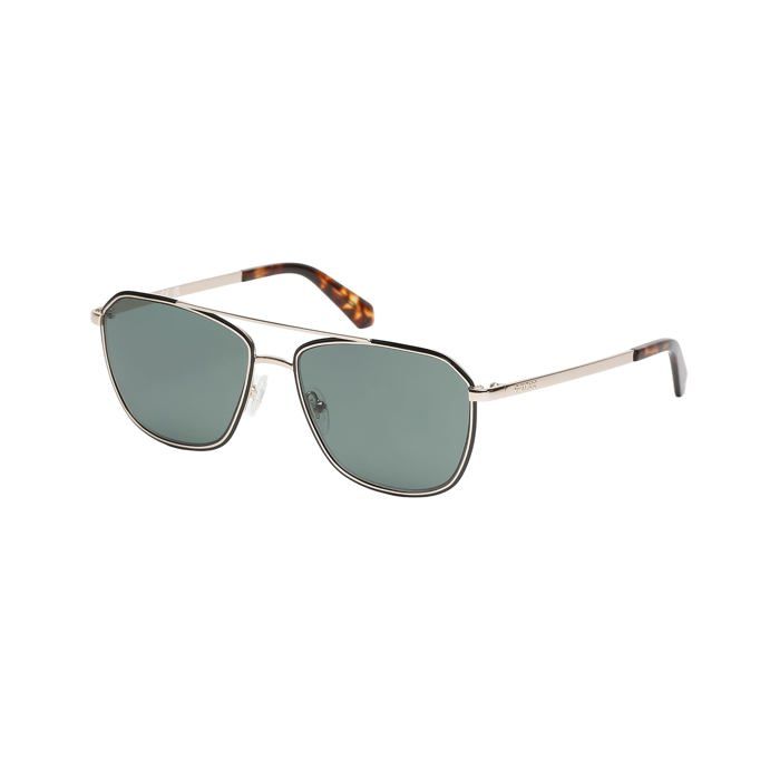 Lunettes de soleil rondes en métal - GUESS - GU00147 - Doré/Vert - 56/16/145 - Polarisé - Protection UV - Pour homme