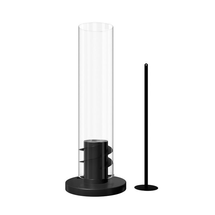 Cheminée de table - AUFUN - 56x13 cm - Bioéthanol - Acier inoxydable & verre trempé - Flamme réglable