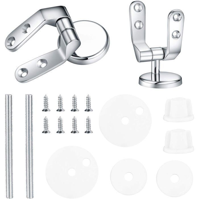Charniere Abattant WC Kit Fixations Remplacement pour WC Abattant Charnière WC Fixations - 2 Pcs