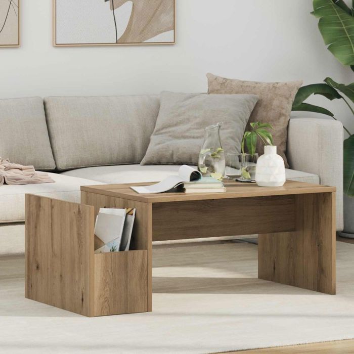 Table basse - VIDAXL - Chêne artisanal - Bois dingénierie - Rectangulaire 90×45×35 cm - Contemporain