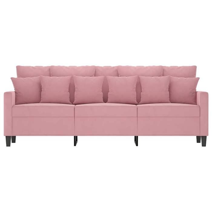 Hot Sale®Canapé à 3 places - SARAZYJ - Meuble de salon - 3 PERSONNES - Rose 180 cm Velours - S1764549