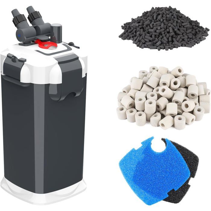 Meilleurs prix pour Filtre externe aquarium - ZVVN - Ultra-silencieux - Débit réglable - Filtration 3-en-1 - 850L/h - ≤250L