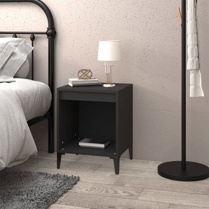 Table de lit - Noir - Armoire de chevet - 1 PC - Noir 40x35x50 cm T3851