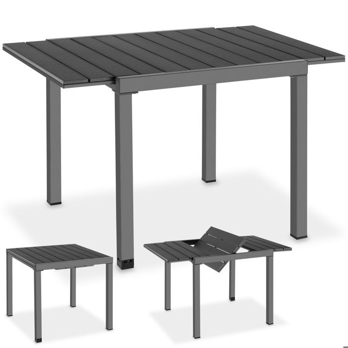 Table de jardin - TECTAKE - Table de jardin INCA extensible en aluminium 80–120 x 80 x 74 cm - Noir Table de jardin - TECTAKE - Table de jardin INCA extensible en aluminium 80–120 x 80 x 74 cm - Noir