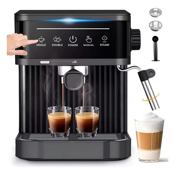Machine à espresso COSYHOMES 20 barres Réservoir d’eau 18L Machine à espresso noire