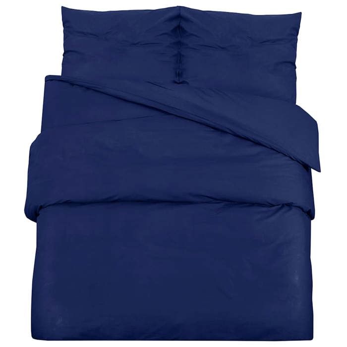 Moderne Ensemble de housse de couette Bleu marine 140x200 cm Microfibre Literie @EU1901