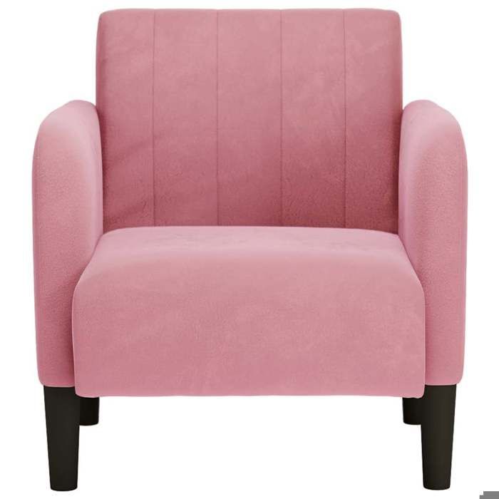 (418420) Rose Siège de salon - fauteuil simple avec accoudoirs rose 54 cm velours - Pour Relaxation kjd70014015612