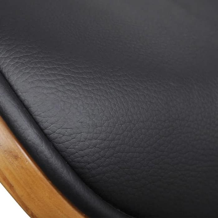 Chaises cuisine(2 pcs) - Noir - Chaises à manger - 2 personnes - bois courbé et similicuir 51.5x54x78 cm F2928