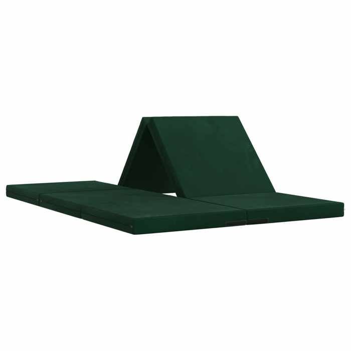 Banquette-lit - Canapé-lit pliable - vidaXL - velours - vert foncé - 140 x 67 x 45 cm 5784434