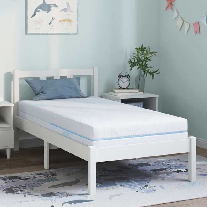 Matelas - COCO - tissu jacquard - blanc - 80 x 160 cm - 7 zones - fermeté moyenne100717
