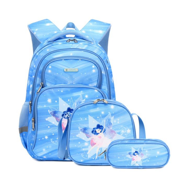 XJYDNCG 3Pcs Cartable Fille Primaire Sac à dos Enfant ScolaireMotif Lapin Mignon42x30x15cmBleu