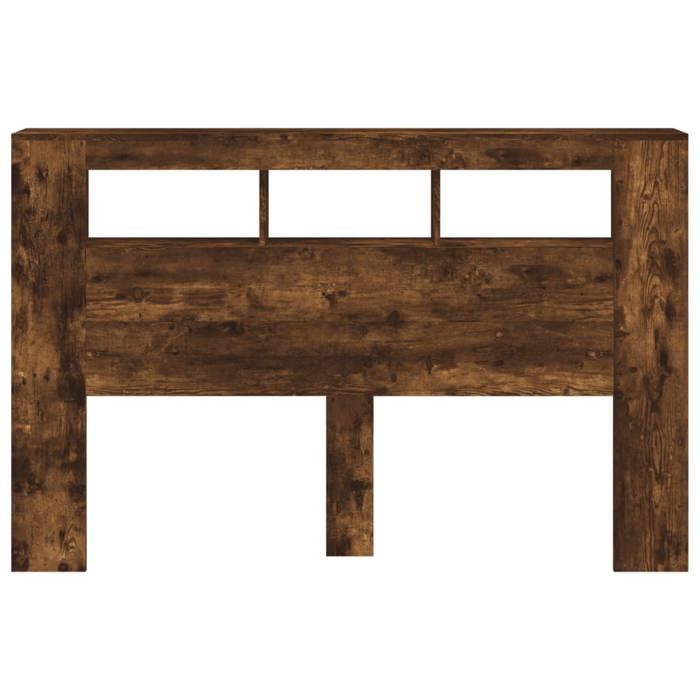 Tête de lit à LED chêne fumé 160x18 5x103 5cm bois dingénierie_2 ans garantie_53640