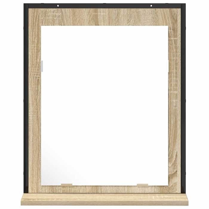 Miroir de Salle de Bain avec Étagère Chêne Sonoma 50x12x60 cm Bois dIngénierie_2 ans garantie_56627