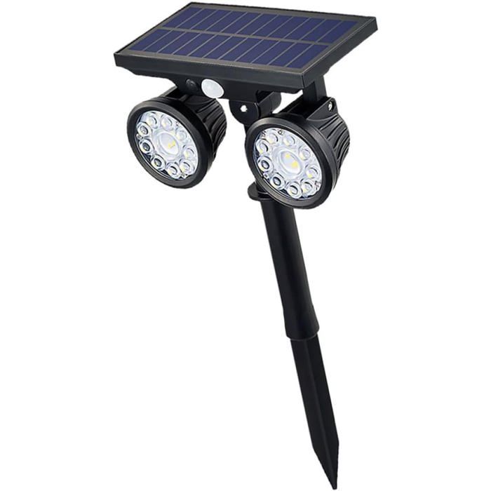 Lampe Solaire de Jardin 15w Cour et Rue en Pp Noir Lampe Solaire de Jardin 15w Cour et Rue en Pp Noir