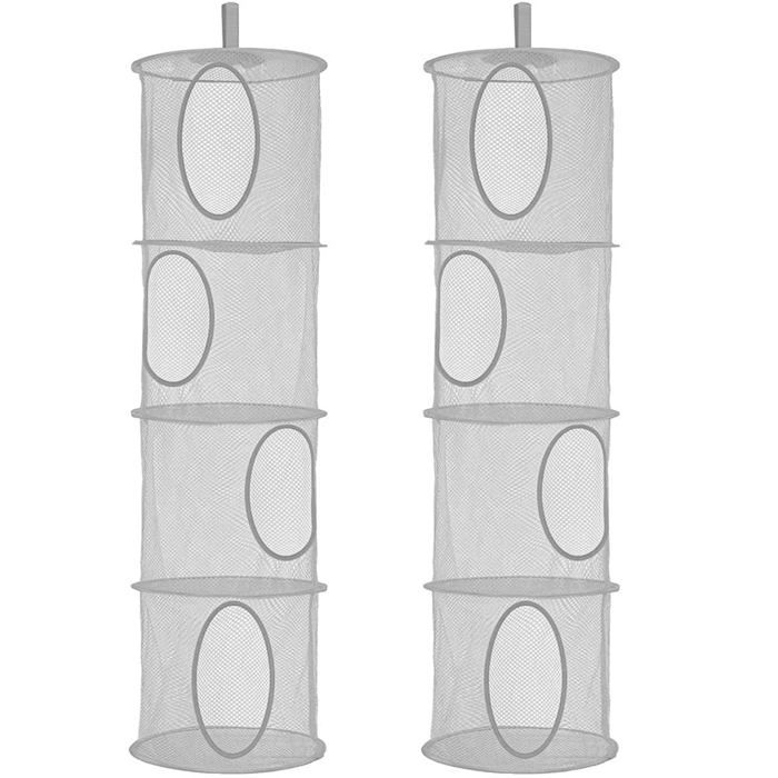 Rangement Peluche Lot de 2 Paniers Rangement Suspendu Filet Peluche Range Doudou Suspendus Pour Chambre Denfant Jouets Petits
