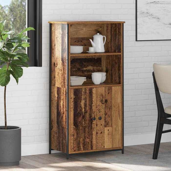 Marron Haut Armoire Bois Ancien 62x36x121 5 cm Bois dingénierie - Meuble Rangement LV40114