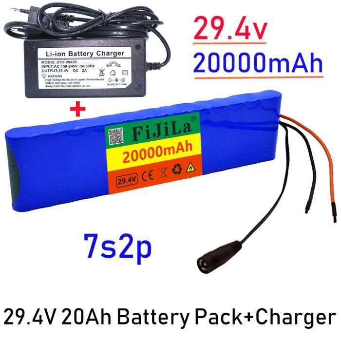Batterie HJGHY 25,2 V 4000 MAh 7S2P – Lithium-ion, Pour Hoverboard, Cycles >1000, Dimensions 97x70x66 Mm, Protection BMS Intégrée