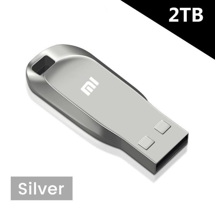 Argent 2 To-Xiaomi-Clé USB 3.0 haute vitesse, disque U 2 To, clé