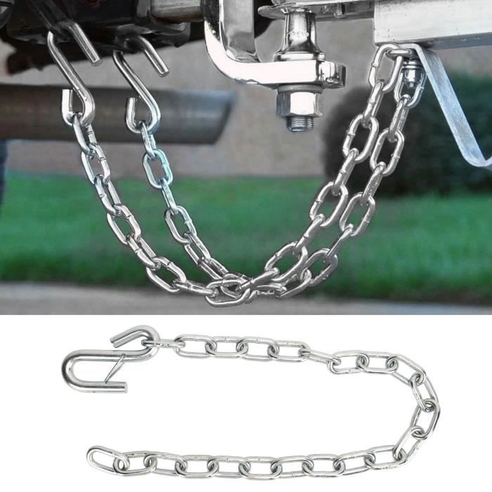 Kit De Chaînes De Sécurité Pour Attelage 5ème Roule - Longueur 35.5", Crochets à Clavette En Acier, Capacité 24000 Lbs