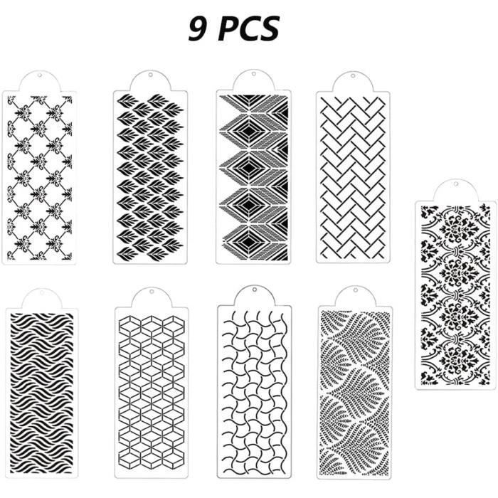 Osuter 12 Pièces Pochoirs à Gâteau En Plastique - Modèles Dentelle Pour Décoration Fondant Et Biscuits