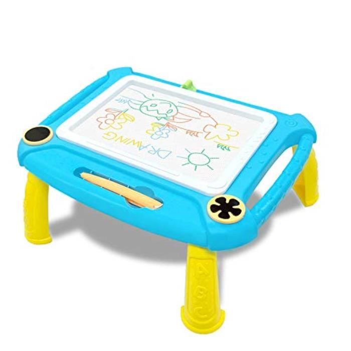 OFFCUP Ardoise Magique Enfant, Jouet Bebe 1-5 Ans Planche à Dessin Magnétique à 4 Couleurs avec Stylo et 3 Tampons, Tableau Magnétique Effaçable Jouet Éducatif pour Filles Garçons, Rouge