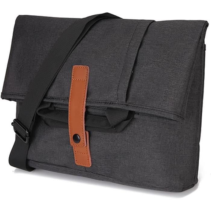 Sac Bandoulière Samsonite En Cuir Noir - Pour Ordinateur - Occasion Bon État