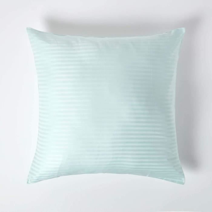 Taie D'oreiller Alreya Mako Satin 50x50cm 100% Coton - Bleu Marin Avec Fermeture YKK - 210 Fils/pouce
