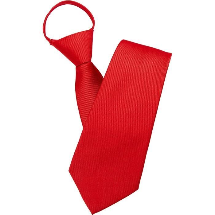 Cravate Noire Pré-nouée Réglable Avec Fermeture éclair - 48x6 Cm, Polyester, Pour Mariage, Bureau, école, Cadeau Homme