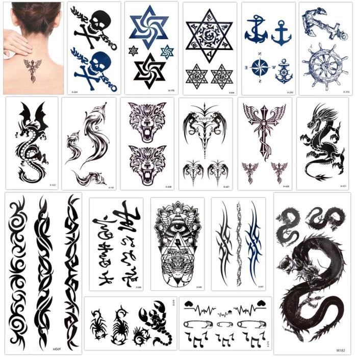 adolescents et adultes. Tatouages pour enfants Kit de modèles pour tatouages temporaires Motifs avec des ailes 