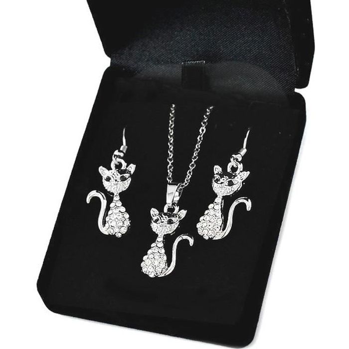 Parure Bijoux Chat Swarovski Achat Vente Pas Cher