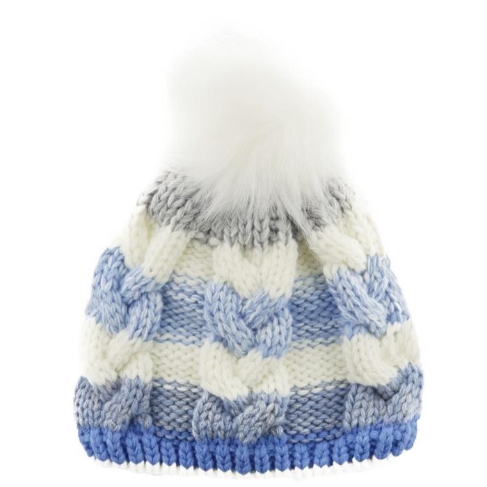 Bonnet A Pompon Tricote Pour Bebe Garcon 6 A 12 Mois Cdiscount Pret A Porter
